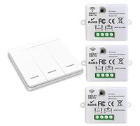 DieseRC Interruptor de luz inalámbrico, interruptor de seguridad del transmisor de RF y controlador del receptor 10A, fácil instalación para lámpara de hasta 1500W