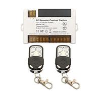DieseRC Interruptor de mando a distancia de Relé Inalámbrico de 4 Canales 433MHz RF AC 220V 230V 10A Receptor de relé con 2 Control Remoto Transmisores, Terminal Grande Cableado Fácil