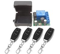 DieseRC Interruptor de Mando a Distancia Inalámbrico 433Mhz 5V 12V 24V Receptor de Relé de Control de Radio de 1 Canal con 4 Transmisores Controlador de Relé de Contactos sin Potencial