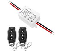 DieseRC Interruptor del Mando a distancia de Motor CC Inalámbrico, Controlador de Receptor Relé de CC 12V 80V 5A con 2 Transmisores Motor de Control de Radio para avanzar y retroceder