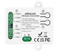 DieseRC Interruptor Inteligente WIFI de 2 canales, Módulo Relé de Salida Pasiva AC 90V-250V 220V Aplicación Ewelink Control WIFI compatible con Alexa/Google Home, mode de avance lento/autobloqueo