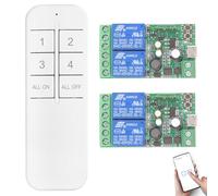 DieseRC Interruptor Inteligente WIFI de 2x2 canales, Módulo Relé de Salida Pasiva con 1x transmisor Bluetooth, DC 5V 12V 24V 36V Aplicación Ewelink Control WIFI compatible con Alexa/Google Home