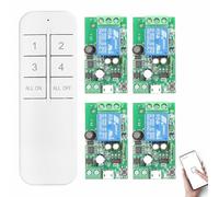DieseRC Interruptor Inteligente WIFI de 4x1 canal, Módulo Relé de Salida Pasiva con 1x transmisor Bluetooth, DC 5V 12V 24V 36V Aplicación Ewelink Control WIFI compatible con Alexa/Google Home