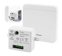 DieseRC Kit Interruptor Inalámbrico Luz Pared (Sin Cables), Interruptor Inteligente RF 433MHz con Receptor 10A, Control Remoto Alcance 50m para Lámpara, Mando Garaje y Domótica Casera, Fácil Instalaci