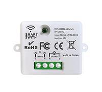 DieseRC Mini interruptor inalámbrico WiFi, receptor de control remoto de relé RF de 2500 W 10 A, control inteligente por teléfono a través de la aplicación Tuya, compatible con Alexa/Google Home