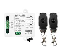 DieseRC Tuya Interruptor inteligente WiFi de 1 canal, CC 5 V, 12 V, 24 V, 36 V, módulo de relé de salida pasiva, con 2 mandos a distancia RF, compatible con Alexa/Google Home