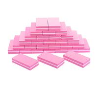 Diesisa Buffer Block Lima de uñas: 100/180 grano esponja para uñas acrílicas - 30 unidades bloque de pulido medio - doble cara para uñas de gel y uñas acrílicas - Rosa