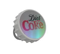 Diet Coke - Altavoz Bluetooth con forma de tapa de botella con soporte, luz que cambia de color, radio FM, tiempo de reproducción de 6 horas, tarjeta micro SD, puerto auxiliar para el hogar, al aire