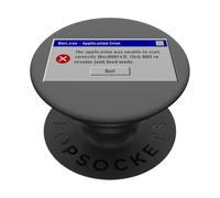 Diet.exe - Funny PC Application Food Error Message Vintage PopSockets PopGrip Adhesivo
