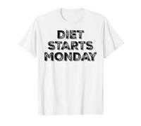 Diet Starts Monday Camiseta gráfica económica, Hombre, Blanco, M