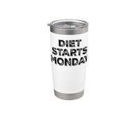 Diet Starts Monday Vaso térmico de acero inoxidable de doble pared