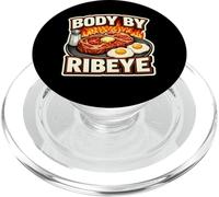 Dieta carnívora Body by Ribeye, cetogénica, para Amantes de la Carne, Gimnasio PopSockets PopGrip para MagSafe
