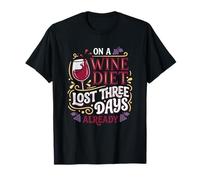 Dieta del Vino perdido Tres días Amante del Vino Ventilador de Vino Camiseta
