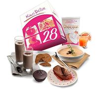 Dieta hiperproteica durante 28 días, chocolate especial - Pérdida de peso hasta 9 kilos - Pack de 66 productos + 1 coctelera + 1 guía adelgazante con programa detallado