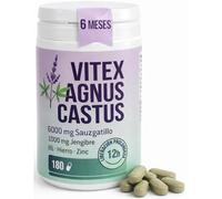 DIETETICA EUROPEA Vitex Agnus Castus con Liberación Controlada 12h - Sauzgatillo 15:1 (Equivalente 6000 mg Planta) - Female Balance y sindrome Premenstrual - 180 cápsulas - FABRICADO EN ESPAÑA