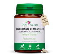 Dieti Natura Bisglicinato de Magnesio con Vitamina B6 y D3 - Reducción del Estrés y Fatiga, Mejora la Energía y Rendimiento - Magnesio Asimilable para Actividades Físicas