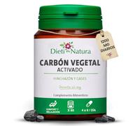 Dieti Natura Carbón Vegetal Activado 60 Cápsulas - 1200 mg Diarios - Ayuda frente a Gases e Hinchazón - Alivio Natural del Malestar Digestivo