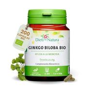 Dieti Natura Ginkgo Biloba 200 Cápsulas - Nootropico para Memoria y Concentración - Ginkgo Biloba Antioxidante Natural - Nootropico Natural - Ayuda a Preservar Funciones Cognitivas (200 Cápsulas Bio)