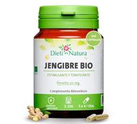 Dieti Natura Jengibre BIO 200 Cápsulas de Origen Vegetal - Tonificante Natural que Estimula la Producción de Energía y Combate la Fatiga - Previene el Mareo y Ayuda a Limitar las Náuseas y Vómitos