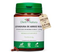 Dieti Natura Levadura de Arroz Rojo 60 Cápsulas para Reducir Colesterol - 2,9mg de Monacolina K para Bajar el Colesterol - Levadura Roja de Arroz para Salud Cardiovascular (60 Capsulas)