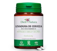 Dieti Natura Levadura de Cerveza 200 Comprimidos - Fortalece las uñas y el cabello - Fuente Natural de Vitamina B y Minerales - Apoyo al Sistema Inmune y Digestivo - Fabricado en Francia, sin OGM