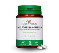 DIETI NATURA Melatonina Complex 60 Cápsulas para Dormir Mejor con Valeriana - Melatonina 1,8 mg para Conciliar el Sueño - Triptófano Relajante para Estrés - Melisa y Teanina para Sueño Profundo