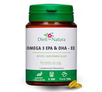 Dieti Natura Omega 3 2000mg - 700mg EPA y 500mg DHA - 200 Cápsulas Blandas de Aceite de Pescado - Fuente de Ácidos Grasos Esenciales que Ayudan a Regular el Colesterol - Beneficios cardiovasculares