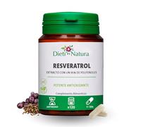 Dieti Natura Resveratrol Puro120 Cápsulas de Origen Vegetal - Trans Resveratrol Antioxidante y Antiedad - Extraído de Uvas Rojas con Polifenoles Naturales - Complemento Antioxidante Rejuvenecedor