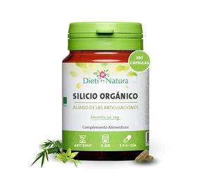 Dieti Natura Silicio Orgánico 200 Cápsulas BIO - Silicio de Origen Vegetal que Fortalece los Huesos y las Articulaciones - Previene el Desgaste Óseo - Apto para Veganos - Garantía Sin OGM