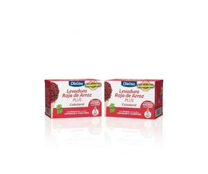 Dietisa Levadura Roja de Arroz Plus - Pack Ahorro 2 x 60 Cápsulas Vegetales - Con Cardo Mariano, Ulmaria y Coenzima Q10 - Para Niveles Normales de Colesterol