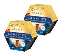 Dietisa Royal-Vit Jalea Real Bal-San Forte - Pack Ahorro 2 x 20 Ampollas Bebibles de 10ml - Complemento Alimenticio con Propólis, Saúco y Equinácea - Para Sistema Inmunitario - Sabor Albaricoque