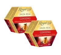 Dietisa Royal-Vit Jalea Real Ginseng - Pack Ahorro 2 x 20 Viales de 10ml - Complemento Alimenticio con 1000 mg de Jalea Real, Eleutorococo y Taurina - Ayuda al Rendimiento Físico e Intelectual