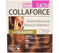 Dietmed | Collaforce Skin Hair & Nails - 20 X 25 ml Ampollas | Colágeno | Con Ácido Hialurónico, Biotina y Vitamina C | 1 al día
