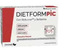 Berberina con Reducose Alcachofa Colina y Cromo - Formula Vegana Sin Gluten Sin Lactosa Sin Azucar - Apoyo Metabolico y Control de Carbohidratos - 60 Capsulas DietformPic Dietmed