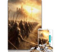 Diez Caballeros ángeles Medievales Rompecabezas para Adultos 1000 Piezas difícil, Ayuda al Cerebro a ejercitar Juguetes adictivos para Cultivar la Paciencia Gran Regalo 38x26cm