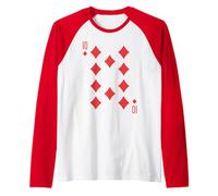 Diez de Diamantes | Royal Flush Group Costume Playing Card Camiseta Manga Raglan