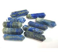 Diez lapislázuli doble puntas terminadas cristal curación Reiki FENG Shui hombre mujer regalo Psicic energía meditación metafísica gema garganta garganta chakra paz
