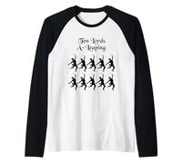 Diez Lords A Leaping Doce Días De Navidad Camiseta Manga Raglan