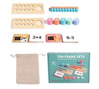 Diez marcos de madera: juego educativo de conteo de números para niños en edad preescolar, diez marcos de madera, juego de diez marcos de madera, materiales matemáticos divertidos para el aula