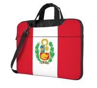 DIEzig Bolsa de tela Oxford con estampado de bandera de Perú para el hombro, tela suave, cómoda funda acolchada para uso diario, Black, 13 inch