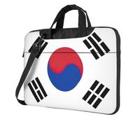 DIEzig Bolsa de tela Oxford con estampado de la bandera de la República de Corea para el hombro, tela suave, cómoda funda acolchada para uso diario, Black, 15.6 inch