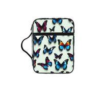 DIEzig Bolsa organizadora de almacenamiento de la Biblia con estampado de mariposas y violonchelo con múltiples bolsillos, versátil bolsa de transporte para libros, tabletas y bolígrafos