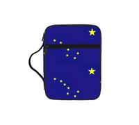 DIEzig Bolsa organizadora de almacenamiento de la Biblia impresa con bandera del estado de Alaska con múltiples bolsillos, bolsa de transporte versátil para libros, tabletas y bolígrafos