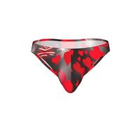 DIEzig Calzoncillos de bikini para hombre con estampado de fuegos artificiales de corazones rojos, suaves, elásticos, de talle bajo, ropa interior para uso diario, ajuste suave, cómodo regalo, Negro