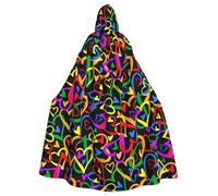 DIEzig Capa con capucha con estampado de arcoíris del orgullo gay, suministros de fiesta de carnaval para adultos, capa de Halloween, ideal para eventos de escenario de cosplay