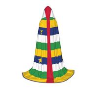 DIEzig Capa larga con capucha de la bandera de África Central para adolescentes, gótica, fantasía, medieval, disfraz de cosplay