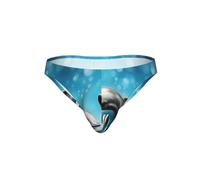 DIEzig Dolphins in Love - Calzoncillos de bikini para hombre, suaves, elásticos, estampados, tiro bajo, ropa interior para uso diario, ajuste suave, cómodo regalo, Negro, S