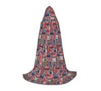 DIEzig England Symbols - Capa larga con capucha para adolescentes, gótica, fantasía, medieval, disfraz de cosplay