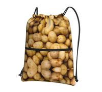 DIEzig Garden Potatoes - Mochila con correa ajustable con estampado de patatas, bolsa plegable con cordón y cremallera para aventuras de fin de semana