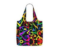DIEzig Gay Pride - Bolsa plegable con estampado de arcoíris para compras, bolsa de comestibles reutilizable, bolsa de viaje ligera y compacta